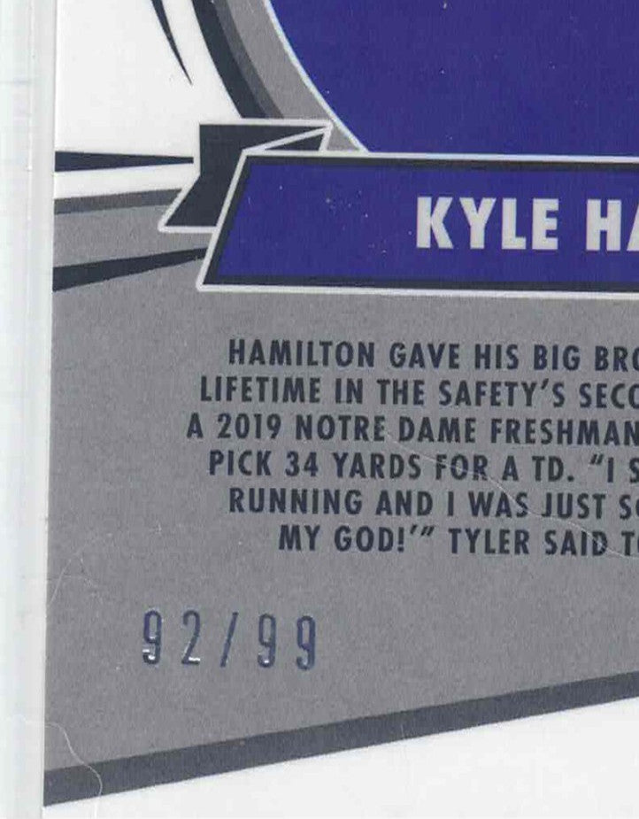 2022 Panini NFL Classics Beginning KYLE HAMILTON #CB-25 [Gold Rookie] /99 Ravens