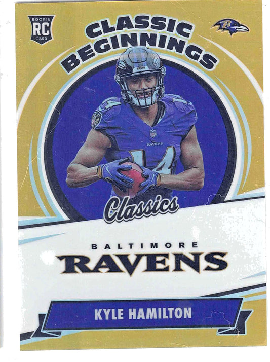 2022 Panini NFL Classics Beginning KYLE HAMILTON #CB-25 [Gold Rookie] /99 Ravens