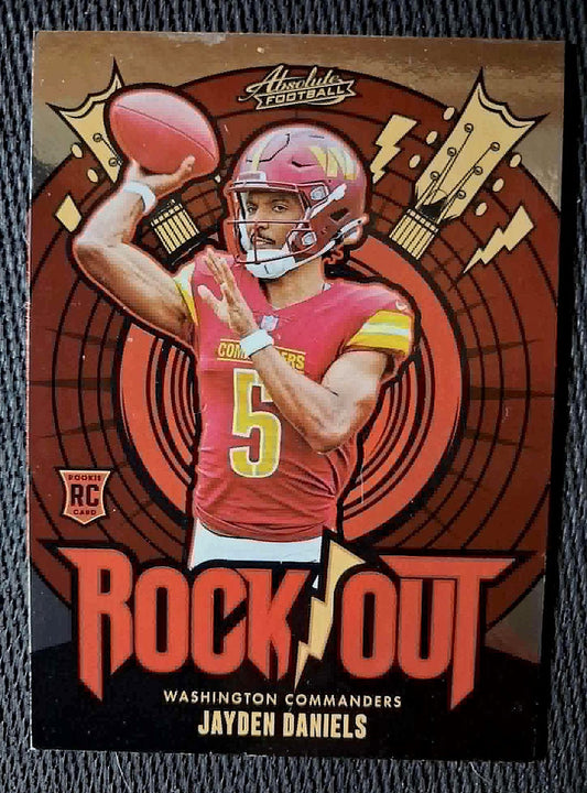 2024 Panini Absolute #19 RO-JDS Jayden Daniels Rock Out Insert Red Rookie Badge