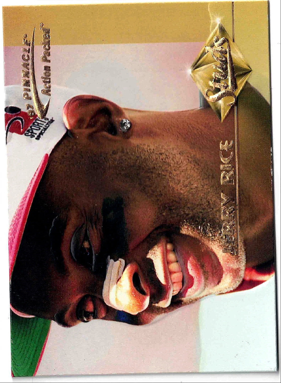 1997 Pinnacle Action Packed JERRY RICE #4 [Studs] San Francisco 49ers