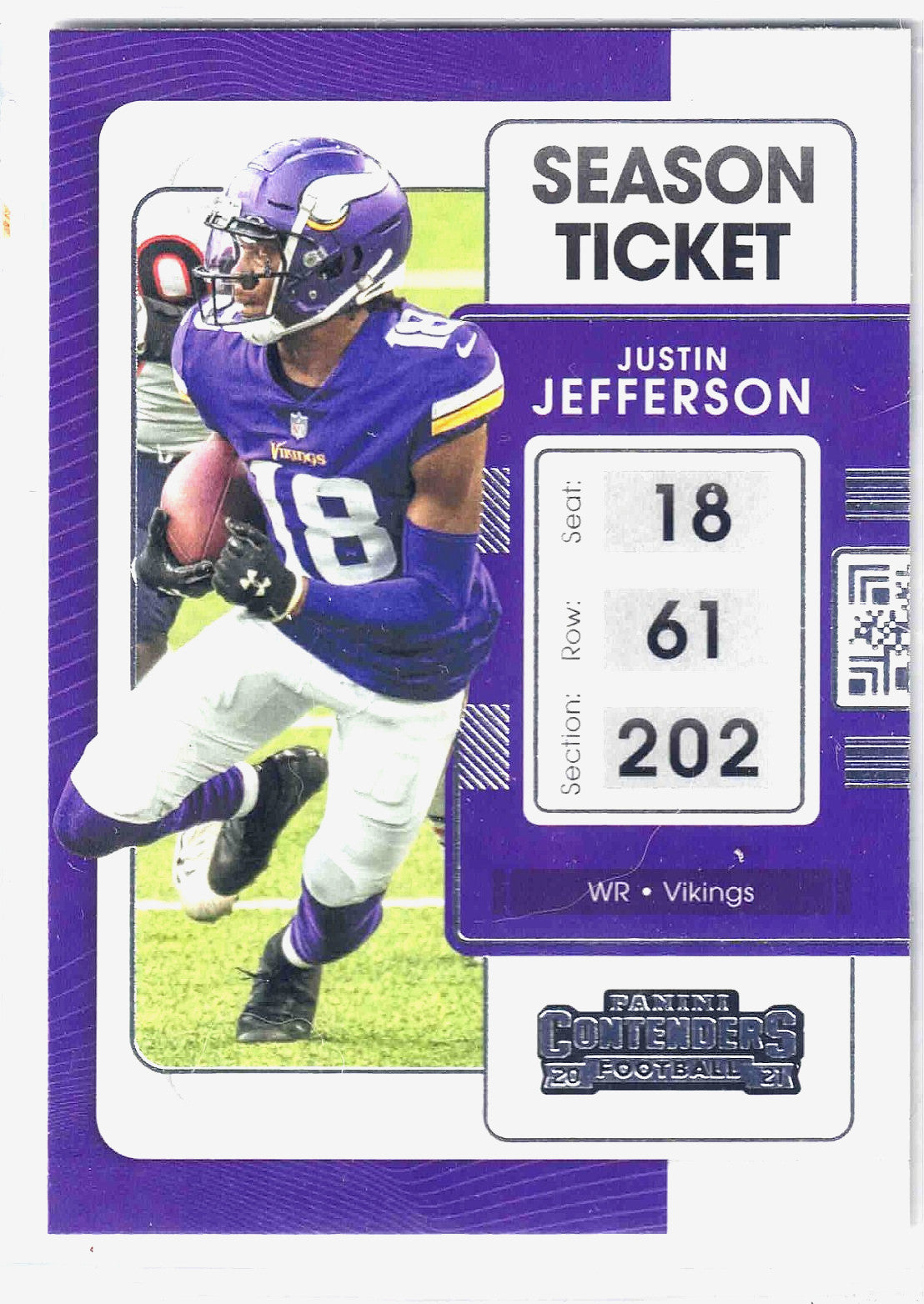 2021 Panini NFL Contenders JUSTIN JEFFERSON #63 [Season Ticket]Minnesota Vikings