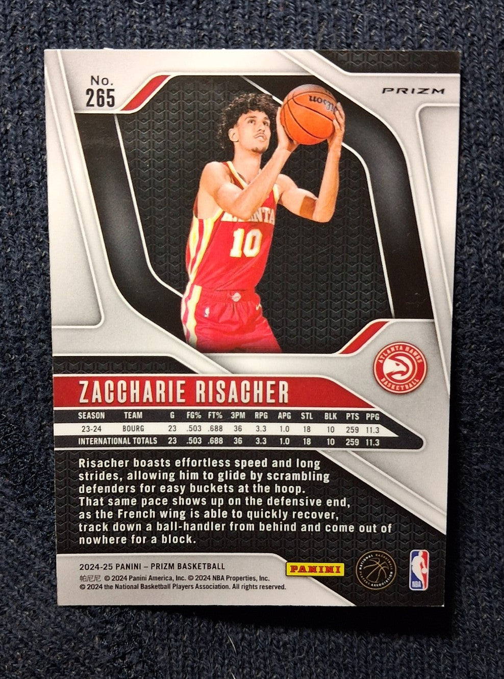 2024-25 Panini Prizm NBA ZACCHARIE RISACHER #265 [Ruby Wave Prizm] Red Badge(RC)