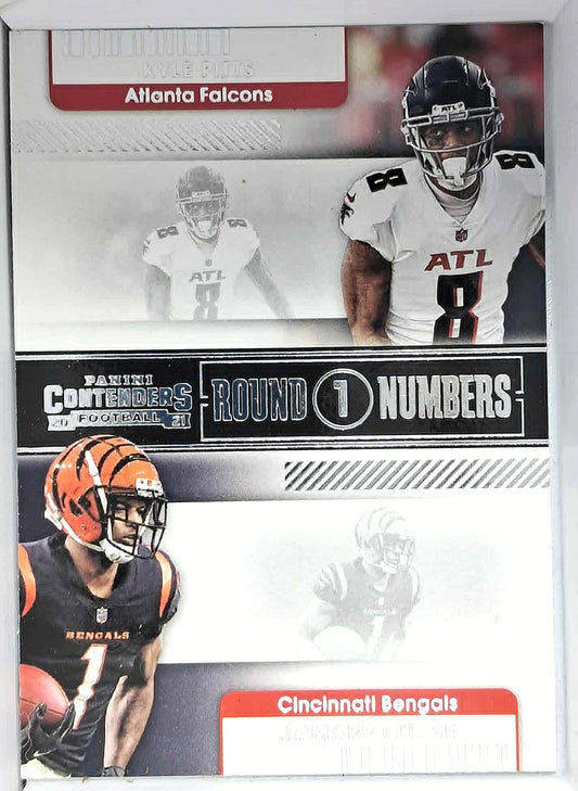 2021 Panini Contenders Optic-Round Numbers JA'MARR CHASE/KYLE PITTS #RN-KPI (RC)