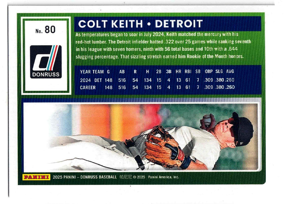 2025 Panini MLB Donruss COLT KEITH #80 [Red & Blue Foil] Detroit Tigers