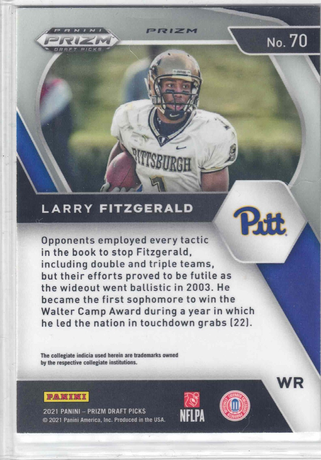 2021 Panini Prizm LARRY FITZGERALD #70 [Draft Red Cracked Ice Prizm]  Pittsburgh