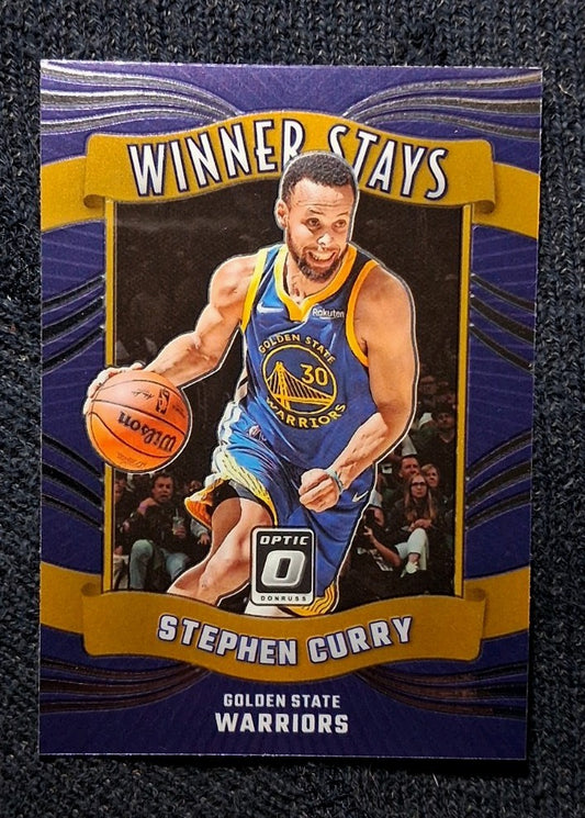 2023-24 Donruss Optic #16 Stephen Curry Winner Stays Golden State Warriors