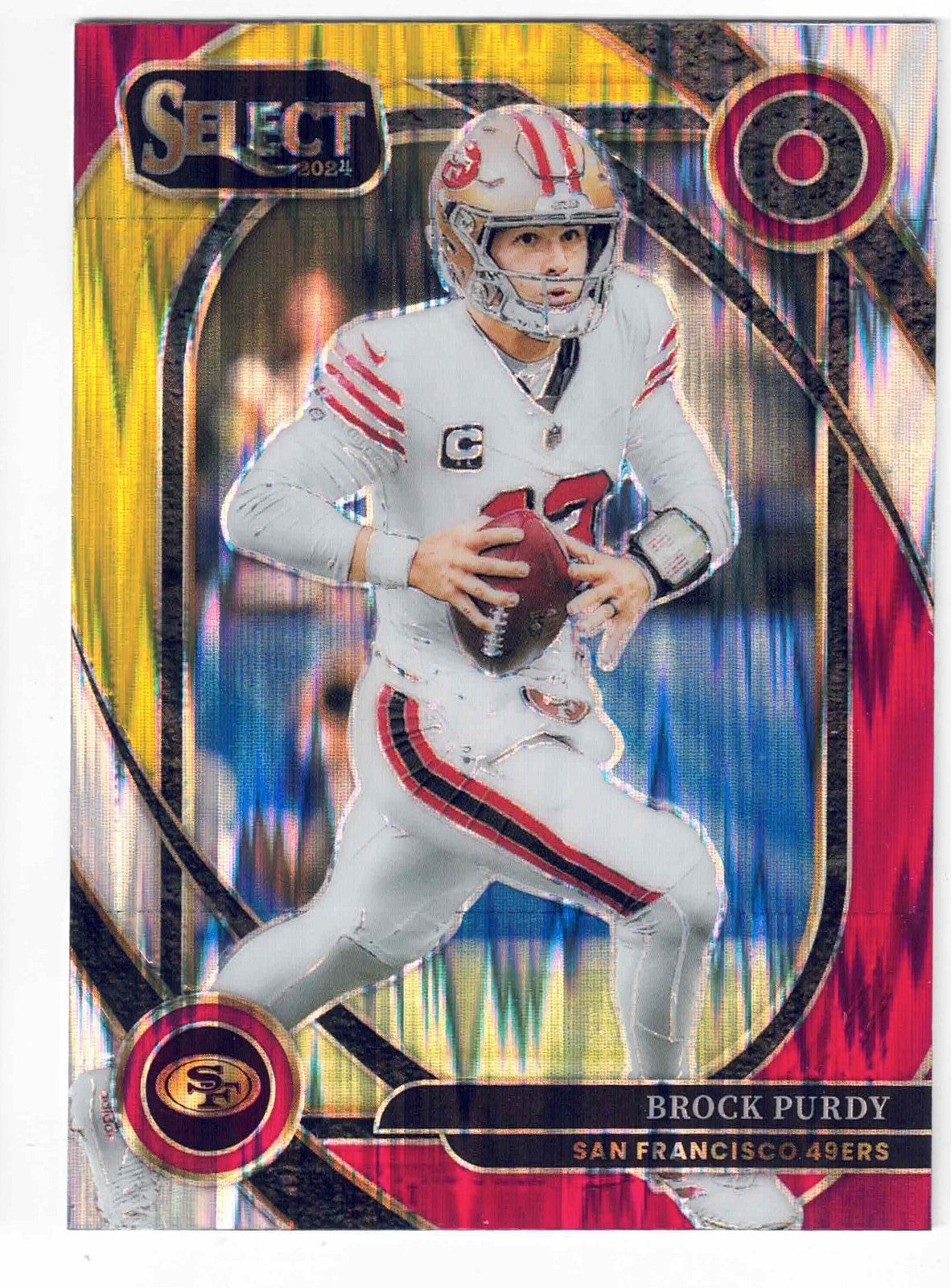 2024 NFL Panini Select BROCK PURDY #226 Club [Red & Yellow Prizm Shock] SF 49ers