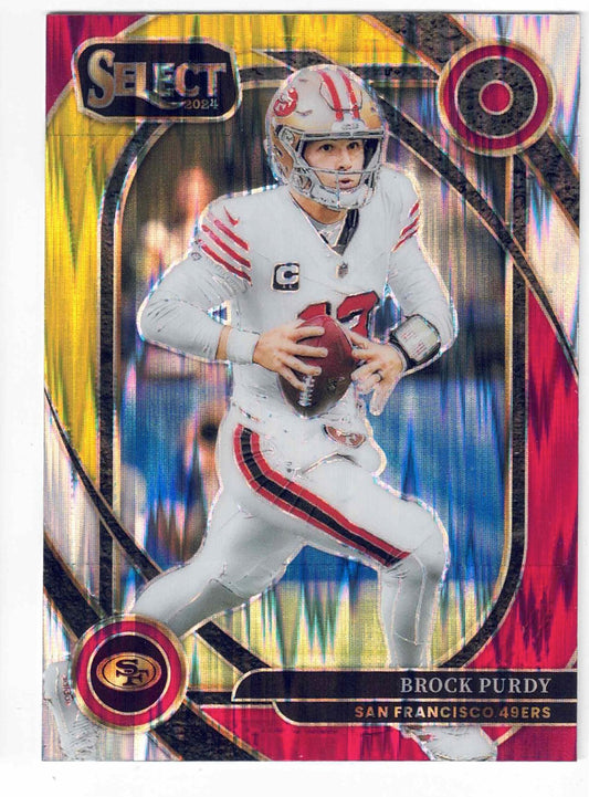 2024 NFL Panini Select BROCK PURDY #226 Club [Red & Yellow Prizm Shock] SF 49ers
