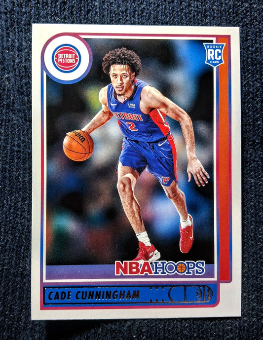 2021-22 NBA Hoops Cade Cunningham Detroit Pistons (RC) Badge #201 Rookie Base