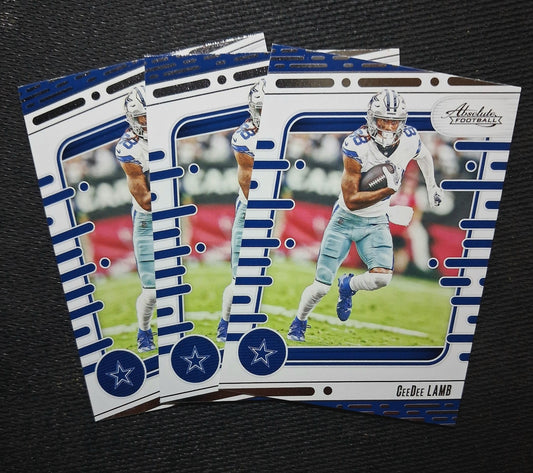 2024 Panini Absolute CeeDee Lamb(WR) Dallas Cowboys Base Set #27 Bulk Buy of 3