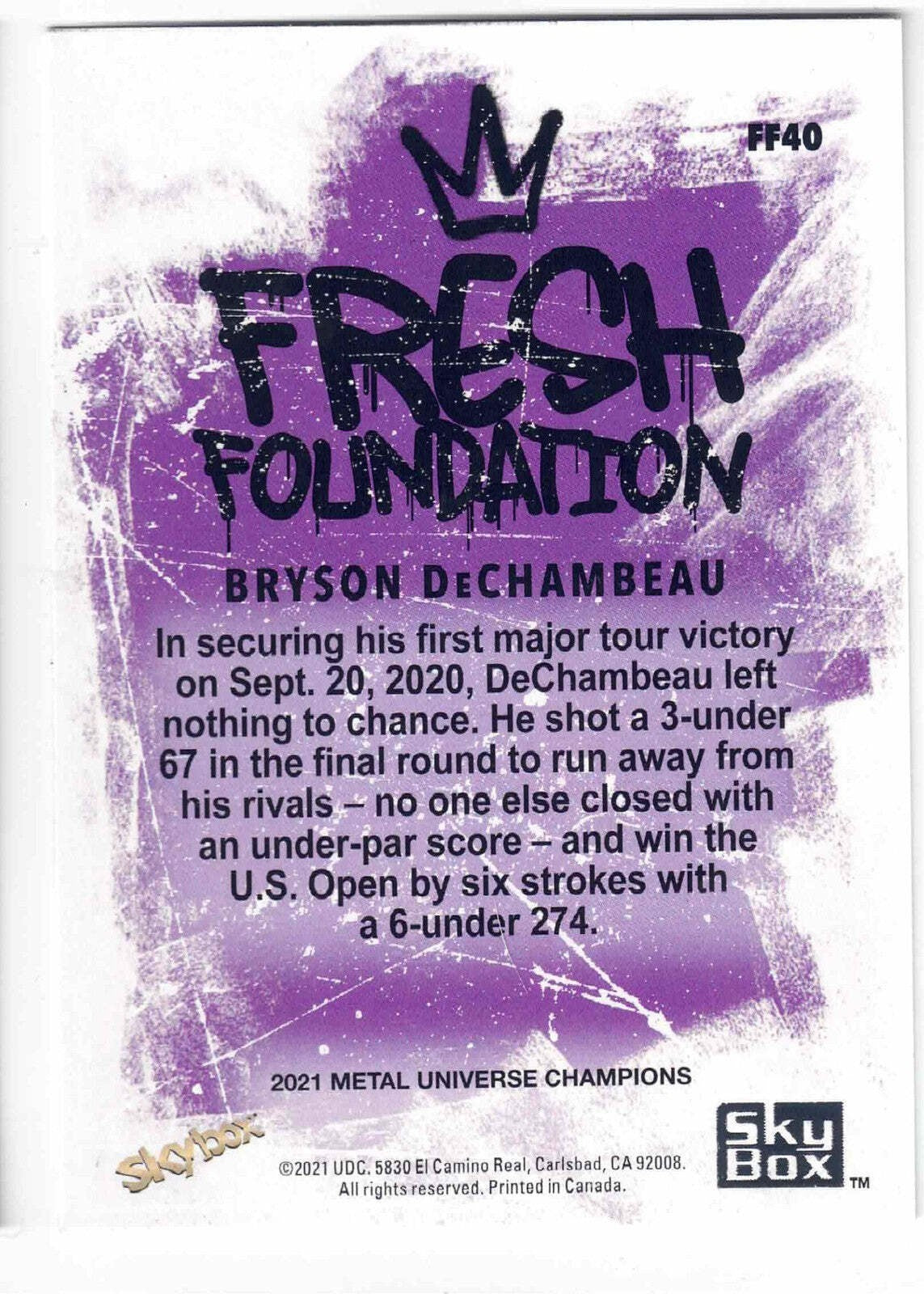 2021 Skybox Metal Universe Champions BRYSON DeCHAMBEAU #FF40 [Fresh Foundations]