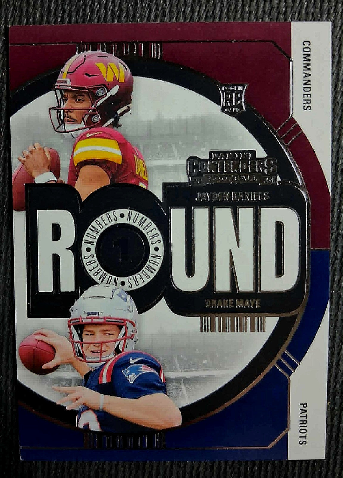 2024 Panini Contenders - Round Numbers Jayden Daniels, Drake Maye #1 (RC)