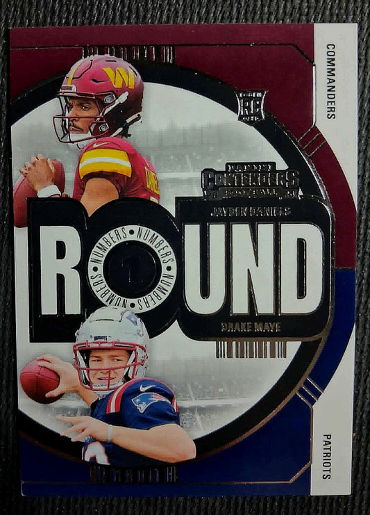 2024 Panini Contenders - Round Numbers Jayden Daniels, Drake Maye #1 (RC)