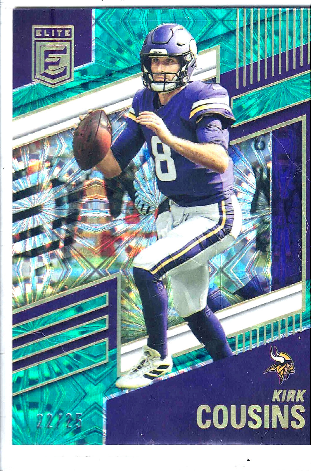 2022 Donruss NFL Elite KIRK COUSINS #75 [Teal Explosion Fireworks Refractor] /25