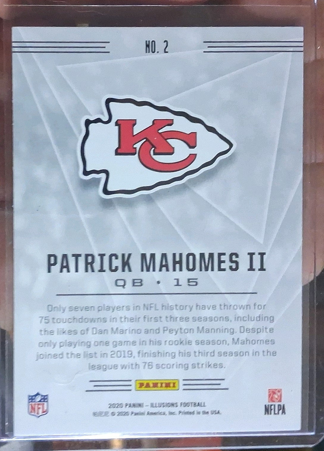 2020 Panini NFL Illusions PATRICK MAHOMES II #2 [Insert] Kansas City Chiefs