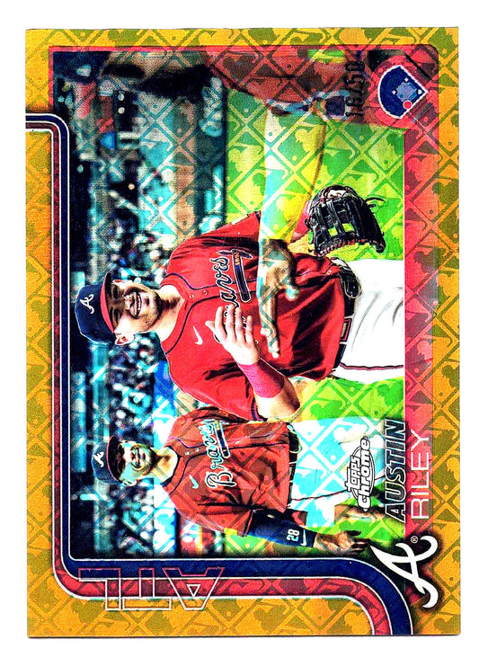 2025 Topps MLB Chrome AUSTIN RILEY #206 [Gold Logo Refractor] Image Variation/50