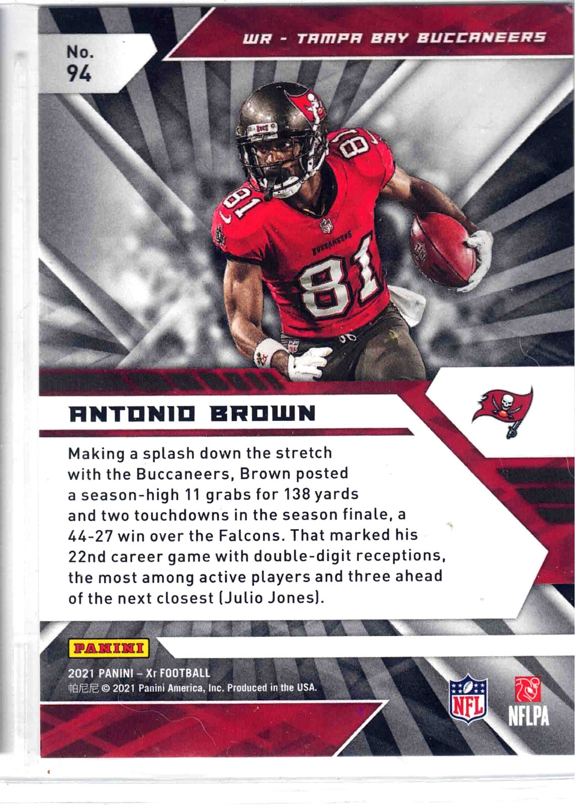 2021 Panini NFL Football XR ANTONIO BROWN #94 [Orange] 91/99 Tampa Bay Bucs