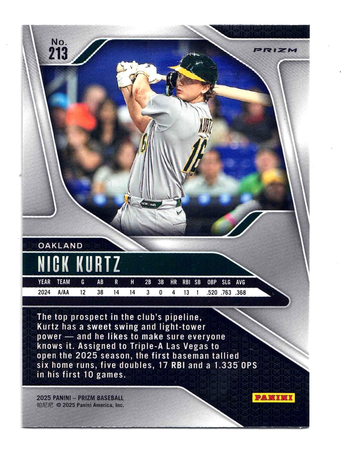 2025 Panini Prizm MLB #213 NICK KURTZ [Pink Ice Prizm] Rookie Badge (RC)