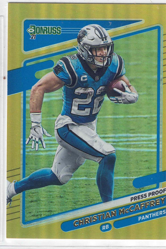 2021 NFL Donruss CHRISTIAN McCAFFREY #219 Rare[Gold Press Proof] SF 49ers
