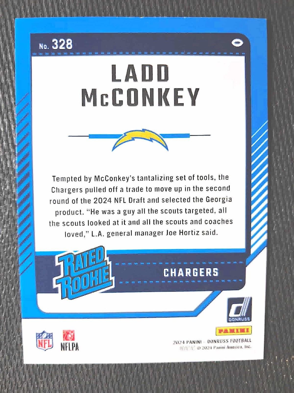 2024 Panini Donruss Football #328 LADD MCCONKEY Base Set (RC) Rated Rookie