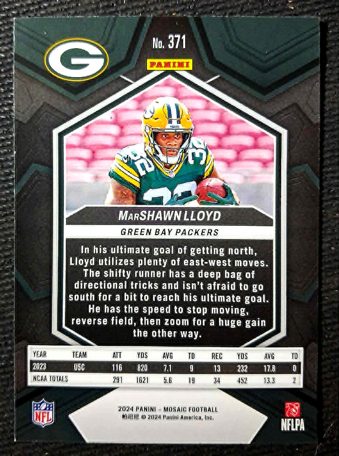 2024 Panini Mosaic NFL- #371 MarShawn Lloyd, Packers (RC) Silver Base Rookies