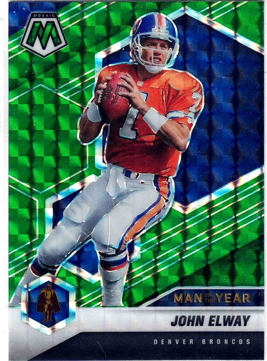 2021 Panini Mosaic JOHN ELWAY #279 [Mosaic Green] Man of the Year Denver Broncos