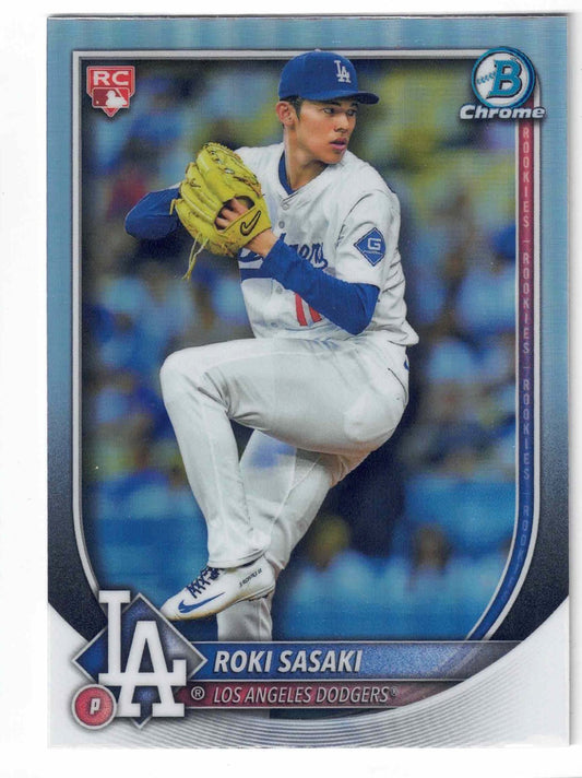 2025 Bowman MLB Chrome ROKI SASAKI #12 [Refractor Red Rookie Badge] L.A. Dodgers