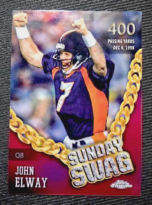 2024 Topps Chrome NFL JOHN ELWAY[Pink Refractor] #SS-16 Sunday Swag 400 yards