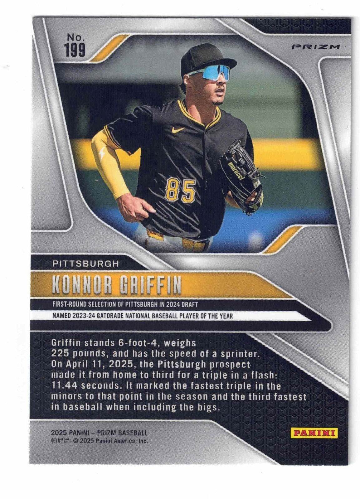 2025 Panini Prizm Baseball KONNOR GRIFFEN #199 [Green Prizm] Rookie Card