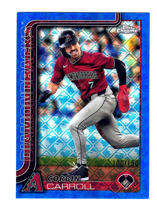 2023 Topps Chrome Baseball CORBIN CARROLL [Logofractor Blue] #95  Serial # /150