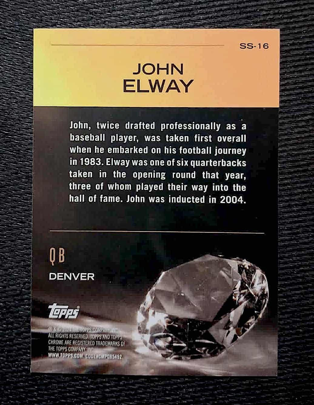 2024 Topps Chrome NFL JOHN ELWAY[Pink Refractor] #SS-16 Sunday Swag 400 yards