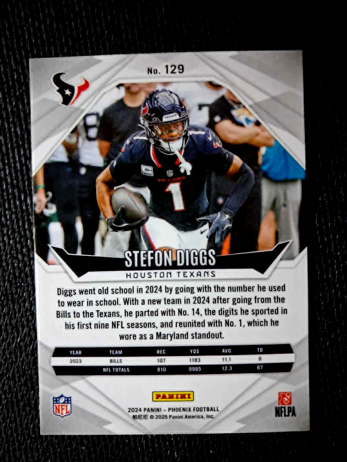2024 Panini NFL Phoenix STEFON DIGGS #129 [Base Set Holo] Houston Texans