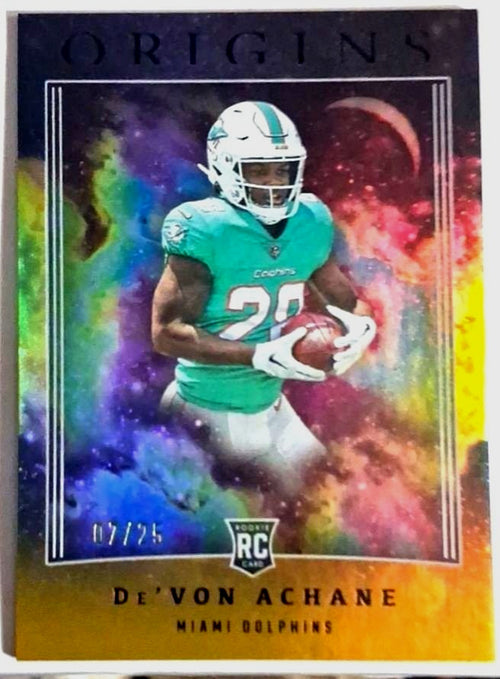 2023 Panini NFL Origins De'VON ACHANE [Rookie Gold Holo] #/25 Miami Dolphins(RC)