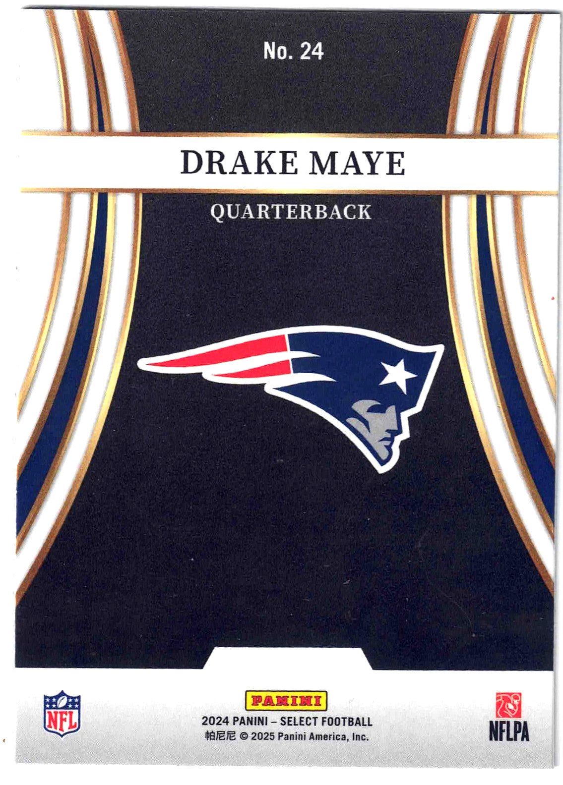 2024 Panini Select DRAKE MAYE #24[Turbocharged] Rookie Card New England Patriots