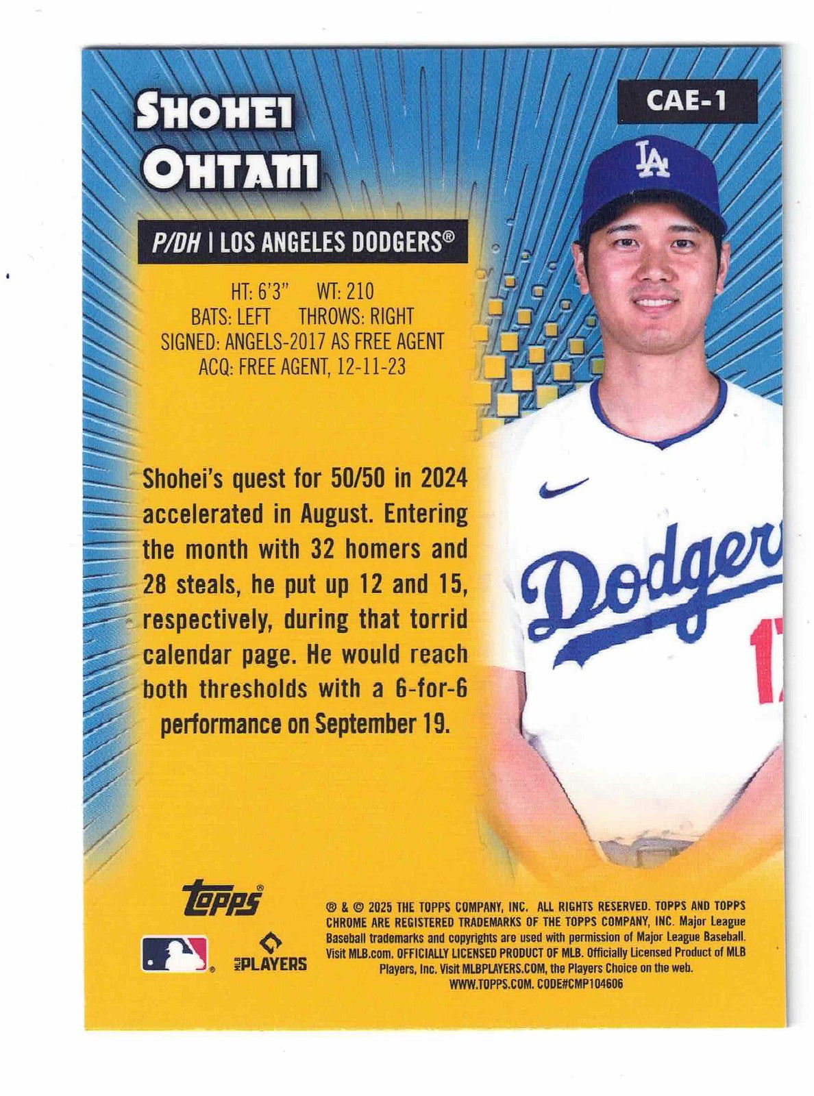 2025 Topps MLB Chrome SHOHEI OHTANI [All Etch] #CAE-1  Los Angeles Dodgers