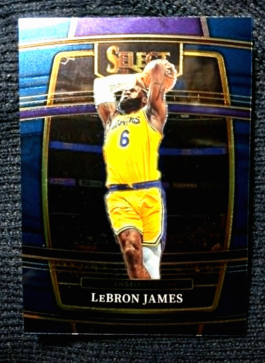 2020-21 Panini Select LeBRON JAMES [Concourse Blue Silver Prizm] #100 LA Lakers