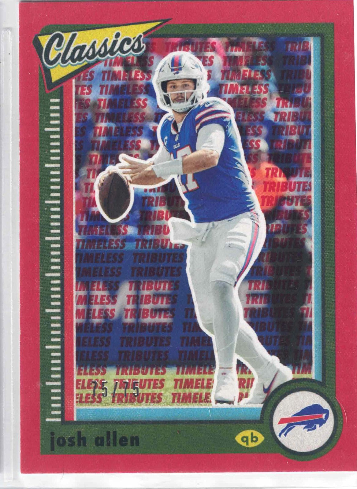 2022 Panini Classics JOSH ALLEN #9 [Timeless Tributes Red] Buffalo Bills