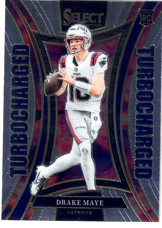 2024 Panini Select DRAKE MAYE #24[Turbocharged] Rookie Card New England Patriots