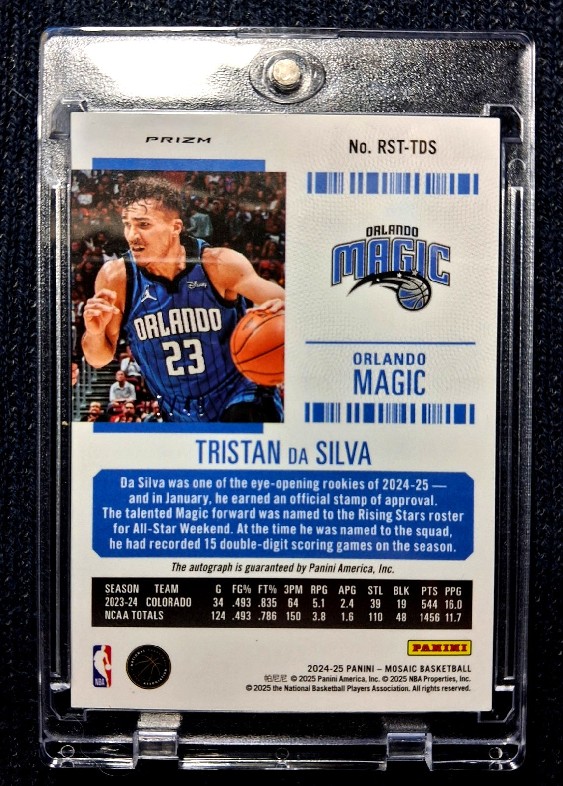 2024-25 Panini Contenders Optic Tristan da Silva Mosaic Season Ticket Auto/49 RC