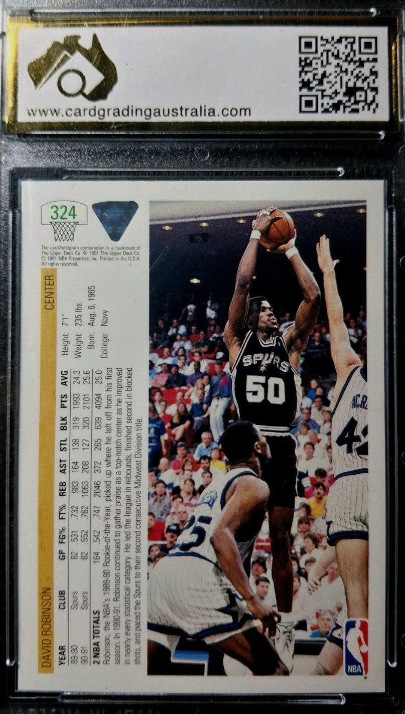 David ROBINSON Graded 10- 1991-92 Upper Deck Basketball Base Card #324