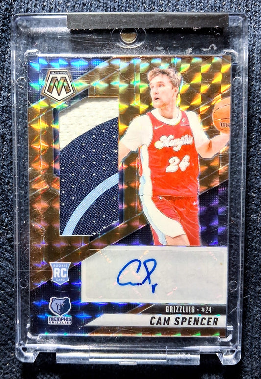 2024-25 Panini Mosaic Bronze #RJA-CAM Cam Spencer /75 Jersey Patch Auto (RC)