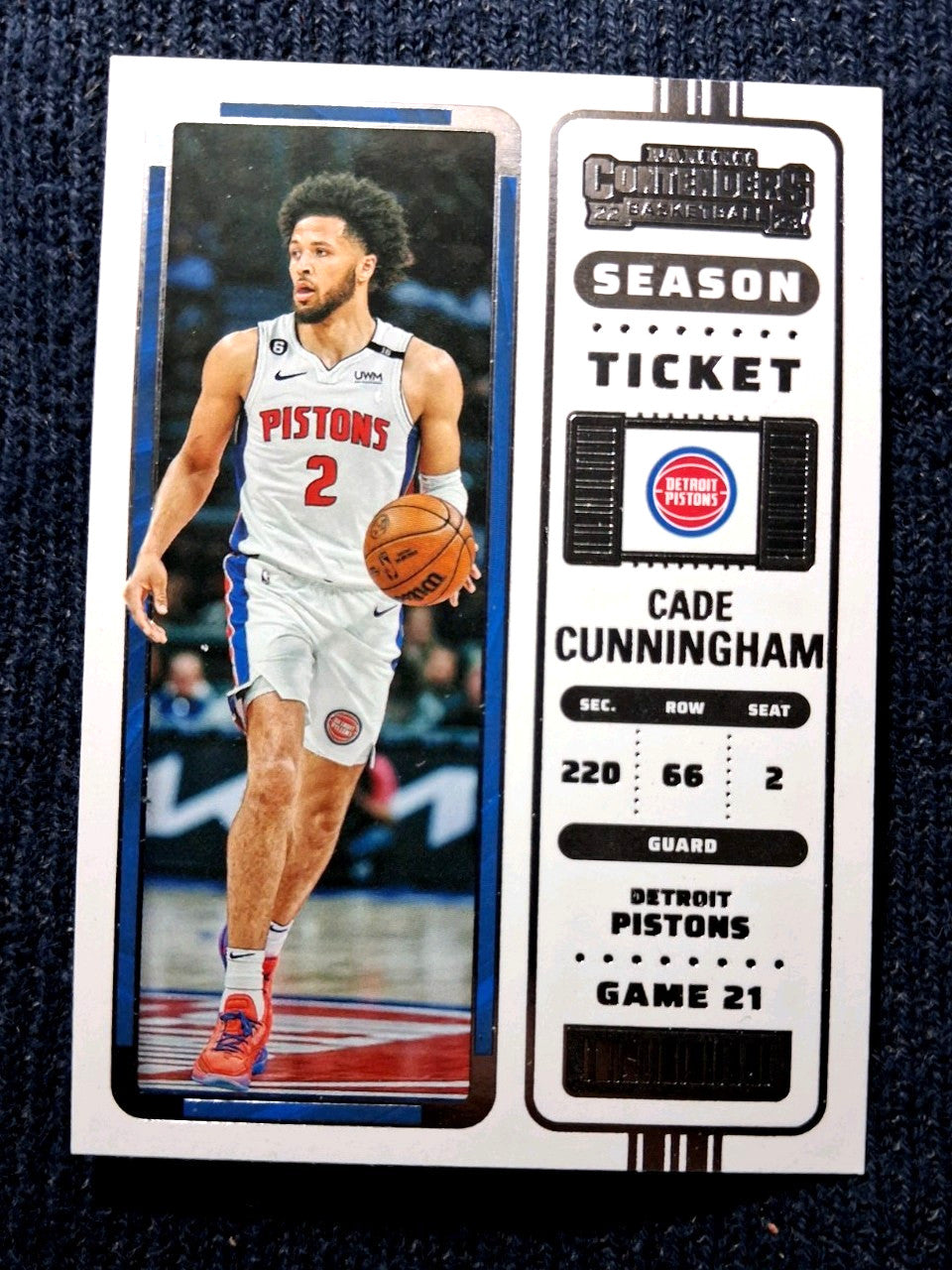 2022-23 Panini Basketball Contenders #44 Cade Cunningham 'Season Ticket' Base
