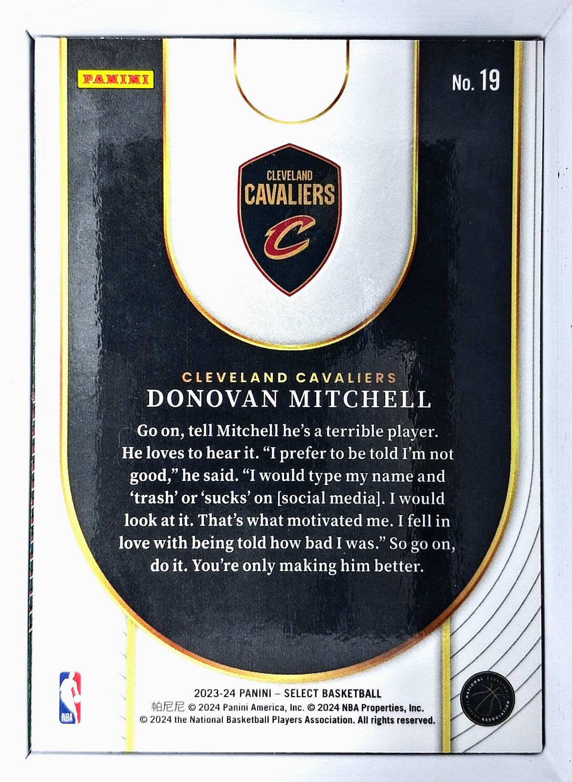 2023-24 Panini Select Donovan Mitchell Cleveland Cavaliers Neon Icon #19