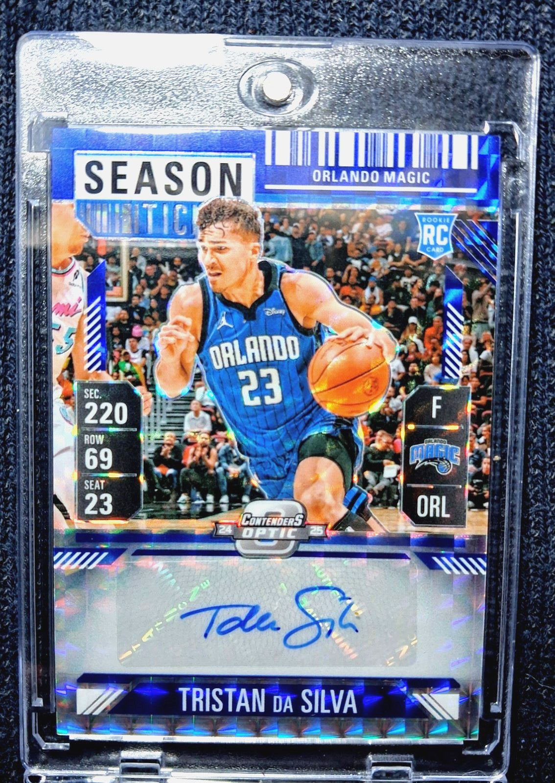 2024-25 Panini Contenders Optic Tristan da Silva Mosaic Season Ticket Auto/49 RC