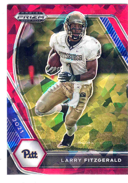 2021 Panini Prizm LARRY FITZGERALD #70 [Draft Red Cracked Ice Prizm]  Pittsburgh