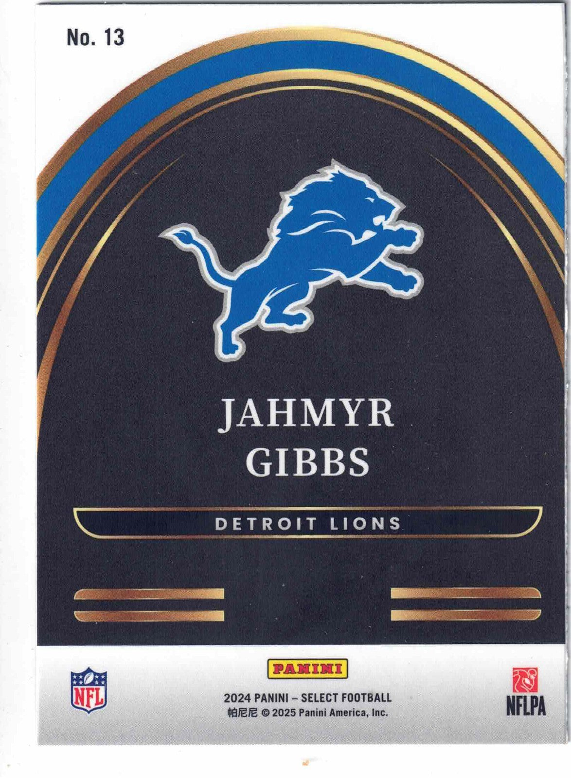 2024 Panini Select JAHMYR GIBBS #13 [Future Rookie] Detroit Lions (RC)