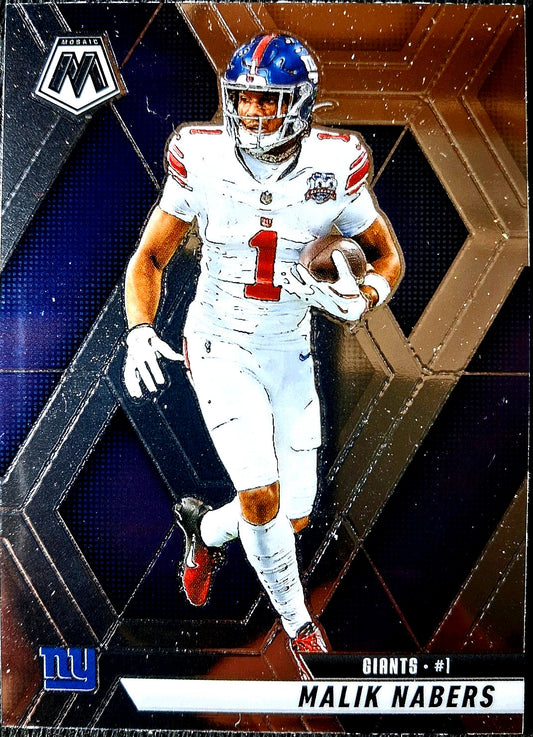 2025 Panini NFL Mosaic MALIK NABERS #100 [Base Silver] New York Giants  (RC)