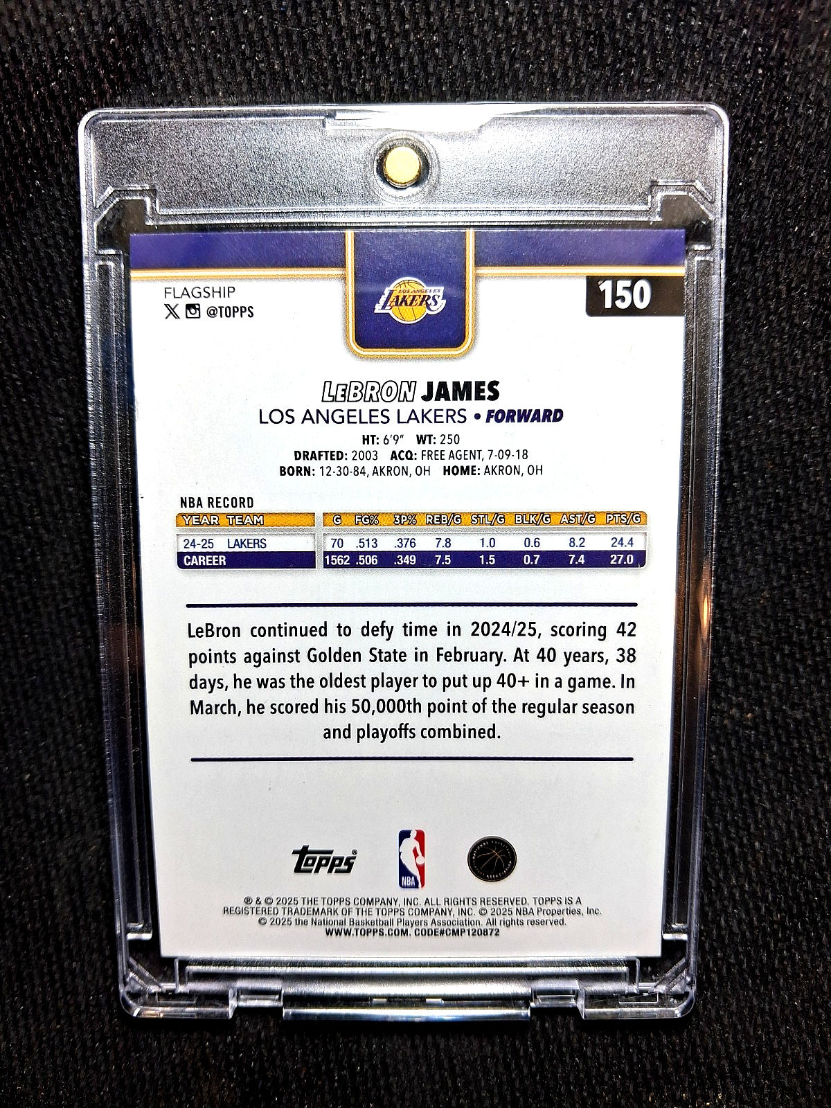 2025-26 Topps Flagship Basketball #150 LeBRON JAMES Los Angeles Lakers Base Set