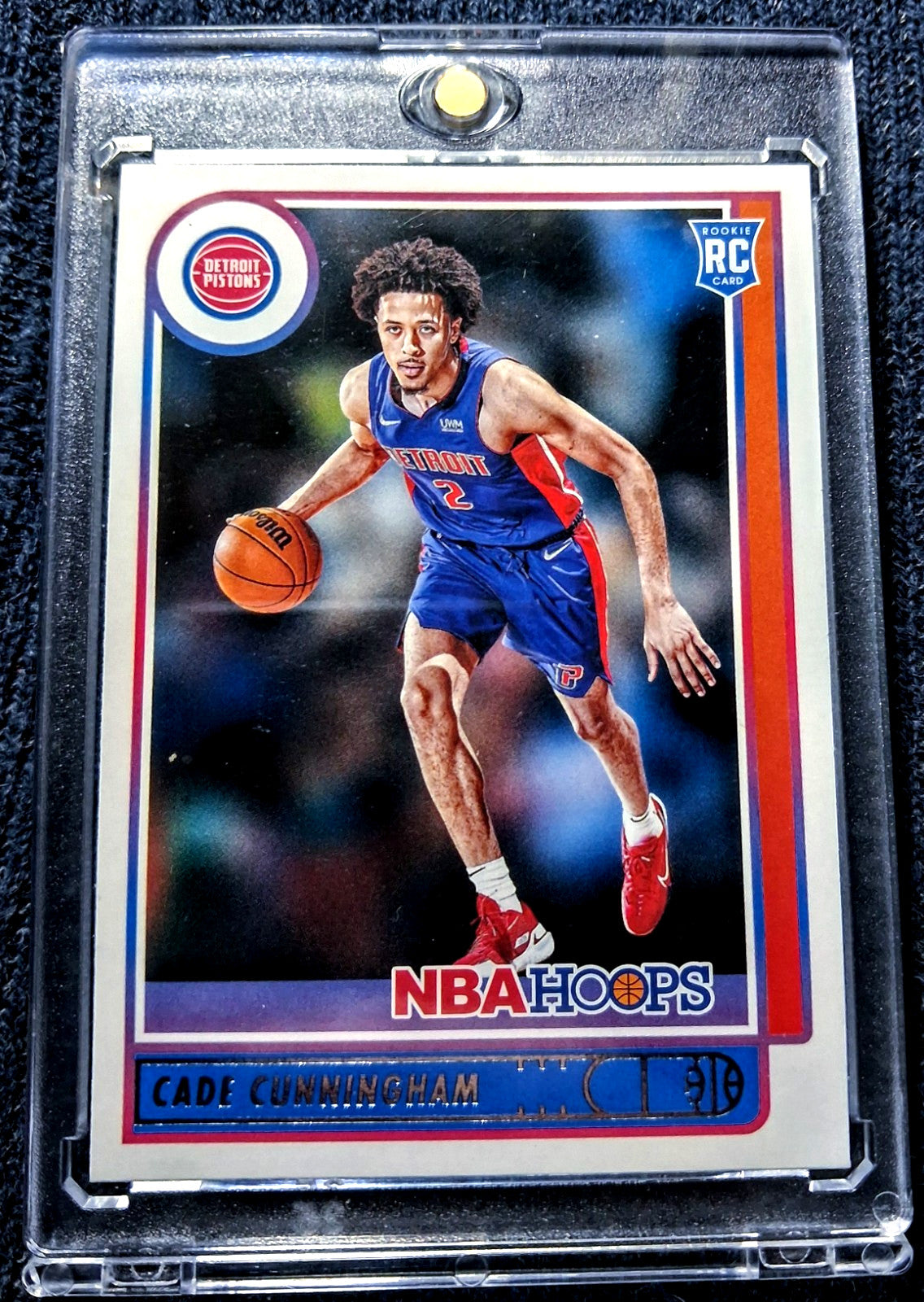 2021-22 NBA Hoops Cade Cunningham Detroit Pistons (RC) Badge #201 Rookie Base