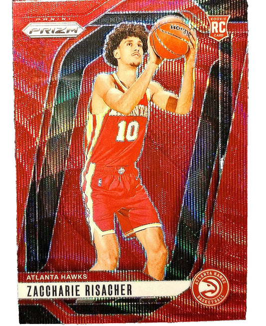 2024-25 Panini Prizm NBA ZACCHARIE RISACHER #265 [Ruby Wave Prizm] Red Badge(RC)